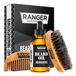2. Leven Rose Beard Kit, 100% Organic Fragrance-Free Beard Oil