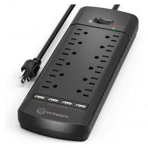 7. Witeem Power Strip with 12-Outlet Surge Protector