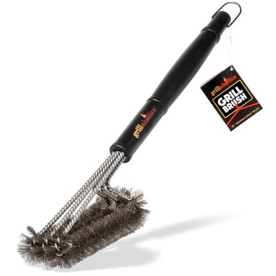 Grillaholics Woven Stainless Steel Wire Bristles Grill Brush