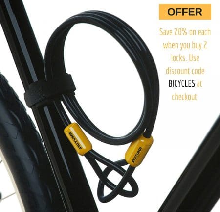 Bike U Lock with Cables