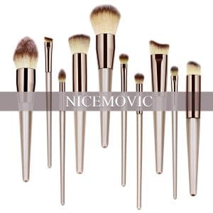 NICEMOVIC 10PCS Eye Shadows Make Up Brushes Kit