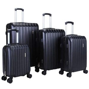 Murtisol 4 Pieces Luggage Sets Lightweight Durable, Black