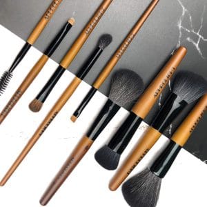 Aphrolight Makeup Brush Set, 9pcs with Super-Soft Bristles (Dark Brown)