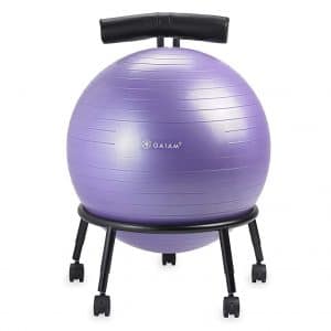 Gaiam Adjustable Balance Ball Chair with an Inflation Pump for Home and Office