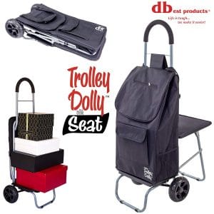 Trolley dolly with seat