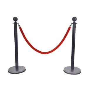 Comie Ball Stanchion Posts with Velvet Rope Black