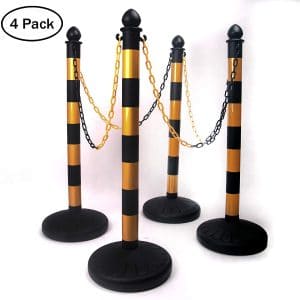 SHAREWIN Crowd Control 40" Chain and C-Hooks Plastic Stanchion Posts