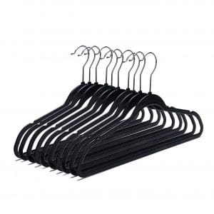 Quality Plastic Hangers Black- (50)