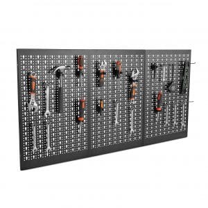 VonHaus Wall Mounted 24 Piece Metal Pegboard Panel