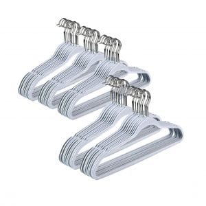 Quality Plastic Non-Flocked Compact Hangers, Gray